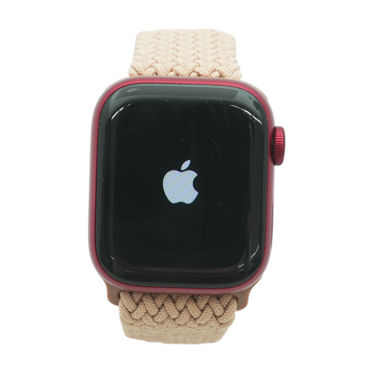 41mm Series 7 Red Smartwatch Brown Band S/M