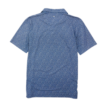 Blue Floral Short Sleeve Polo