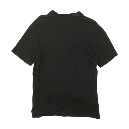 Black Solid Short Sleeve Polo