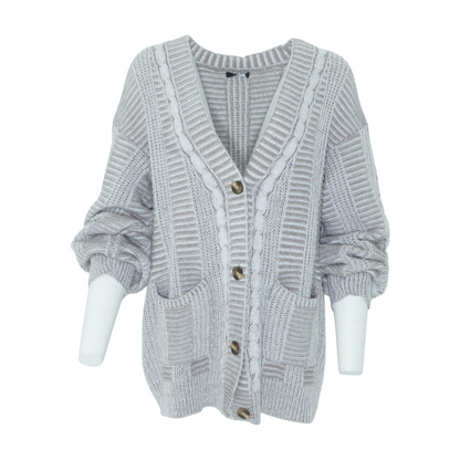 Gray Cardigan Sweater