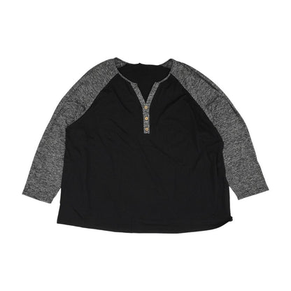 Black Solid Long Sleeve Blouse