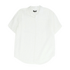 White Solid Short Sleeve Button Down