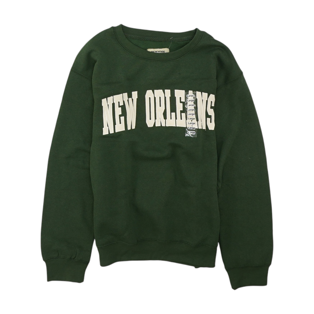 Green Solid Sweatshirt Pullover