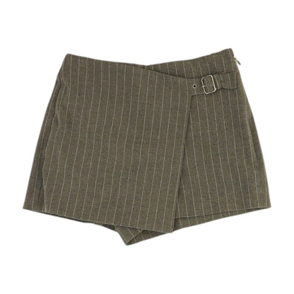 Gray Striped Mini Skort