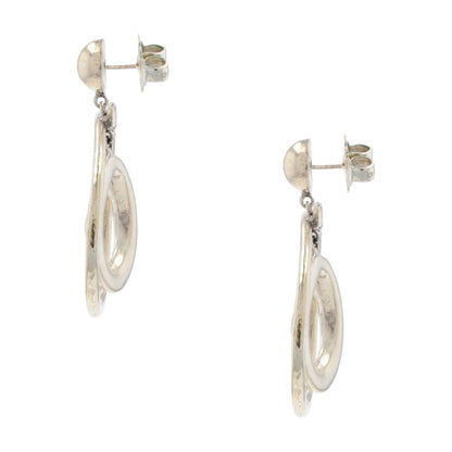 Sterling Silver Wire Surround Pear Dangle Earrings