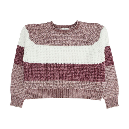 Derek Heart Mauve Color Block Pullover Sweater – Image 1