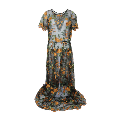 Black Plus Floral Maxi Dress