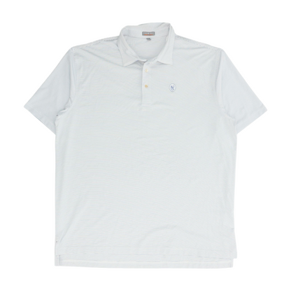 Peter Millar White Striped Short Sleeve Polo – Image 1