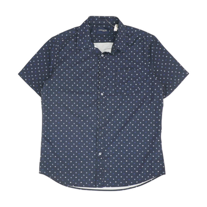 Navy Floral Short Sleeve Button Down