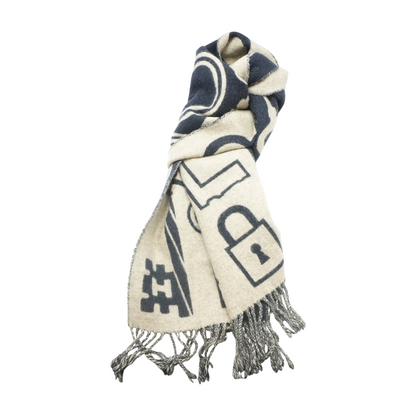 Marine and Beige Casaque Porte-Clefs Muffler
