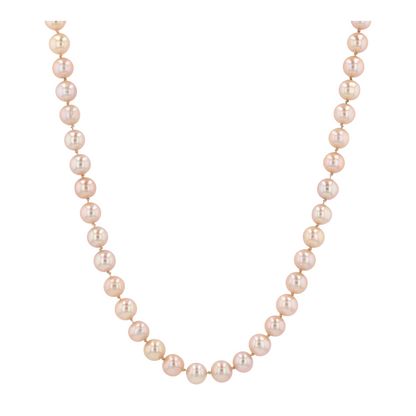 14K Yellow Gold Cultured Pearl Beaded Necklace