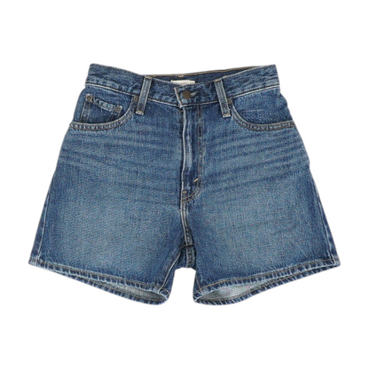 Navy Solid Denim Shorts