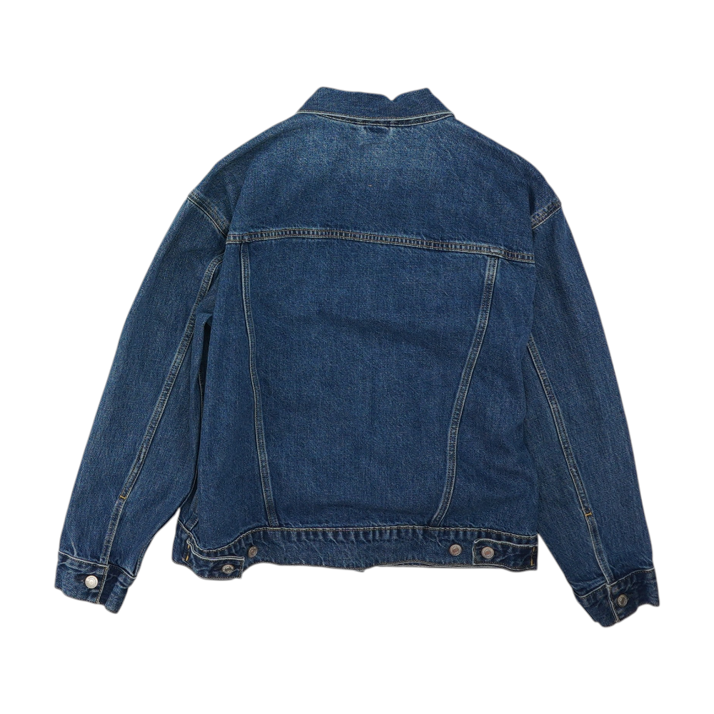 Blue Solid Denim Jacket