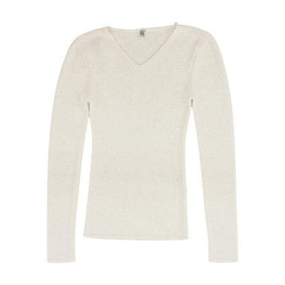 White V-Neck Sweater