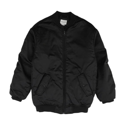 Black Solid Bomber Jacket