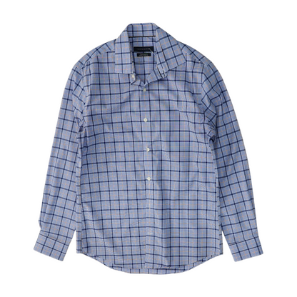 Blue Plaid Long Sleeve Button Down