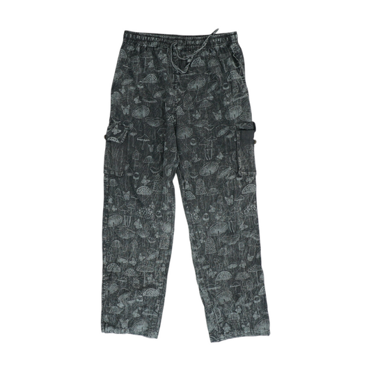 Gray Print Relaxed Pants