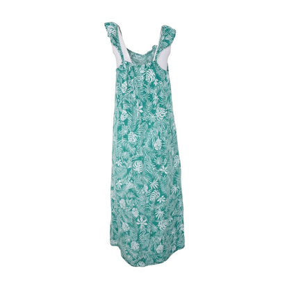 Green Tropical Maxi Dress