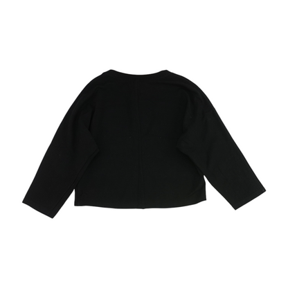 Black Solid Sweatshirt Pullover