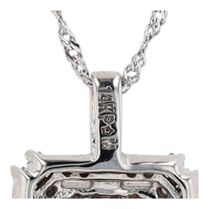 1 3/8 ctw 14K White Gold Sapphire Pendant Necklace