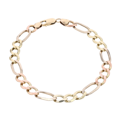 Tri-Tone Gold Chain Bracelet