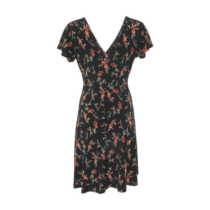 Black Floral Midi Dress