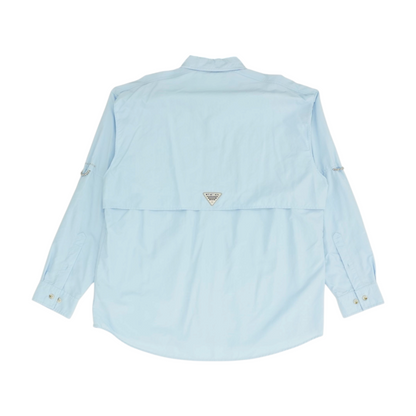 Blue Solid Outdoor Button Down