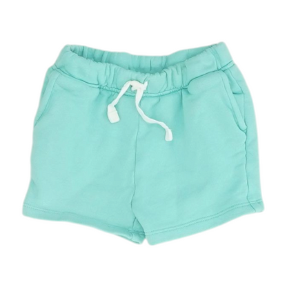 Green Solid Knit Shorts