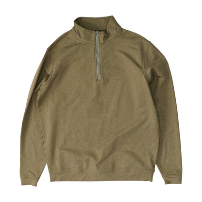 Tan Solid 1/4 Zip Pullover