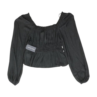 Black Solid Long Sleeve Blouse