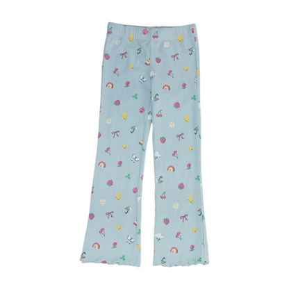 Blue Print Knit Pants