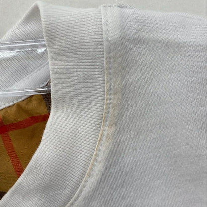 White Serra Vintage Check Sleeve Tee