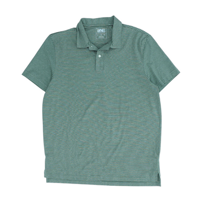 Green Striped Short Sleeve Polo