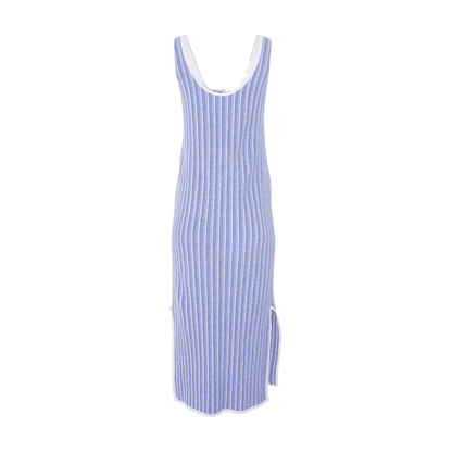 Blue Striped Midi Dress
