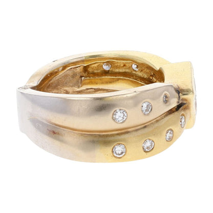 5/8 Ct 18K Gold Trillion Diamond Center With Round Diamond Accents Band