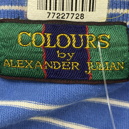 Vintage Blue Striped Short Sleeve Polo