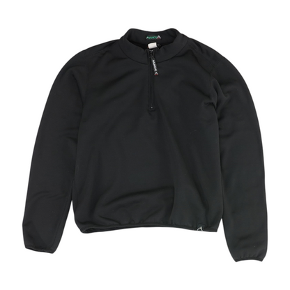 Vintage Black Solid 1/4 Zip Pullover