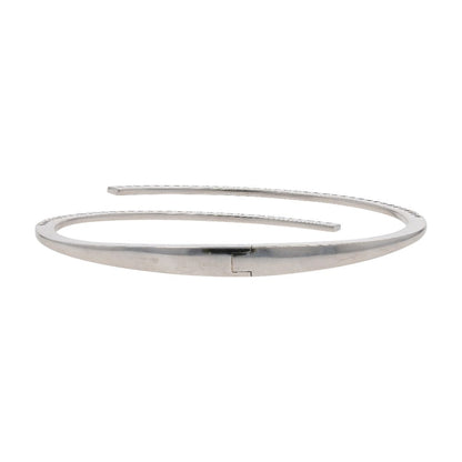 1/3 Ct 18K White Gold Diamond Accented Bypass Hinged Bangle Bracelet