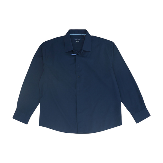 Navy Solid Long Sleeve Button Down