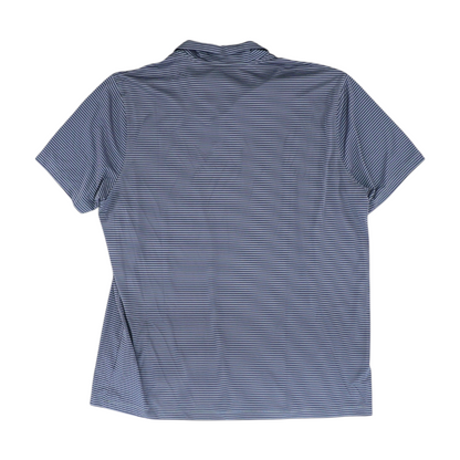 Navy Striped Short Sleeve Polo