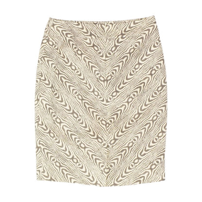 Beige Geometric Midi Skirt