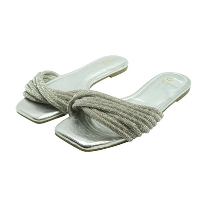 Silver Flat Sandals