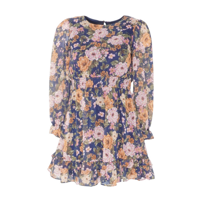 Navy Floral Mini Dress