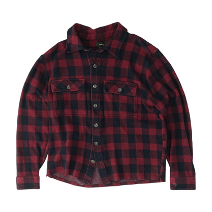 Maroon Plaid Flannel Button Down