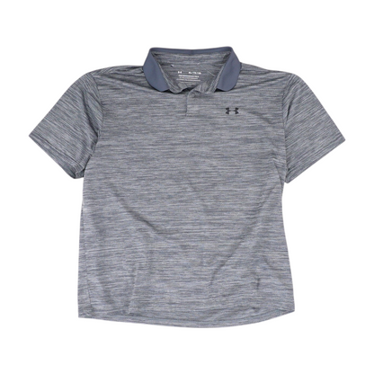 Gray Solid Short Sleeve Polo