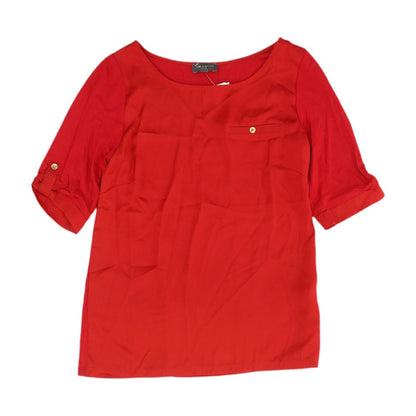 Red Solid Knit Top