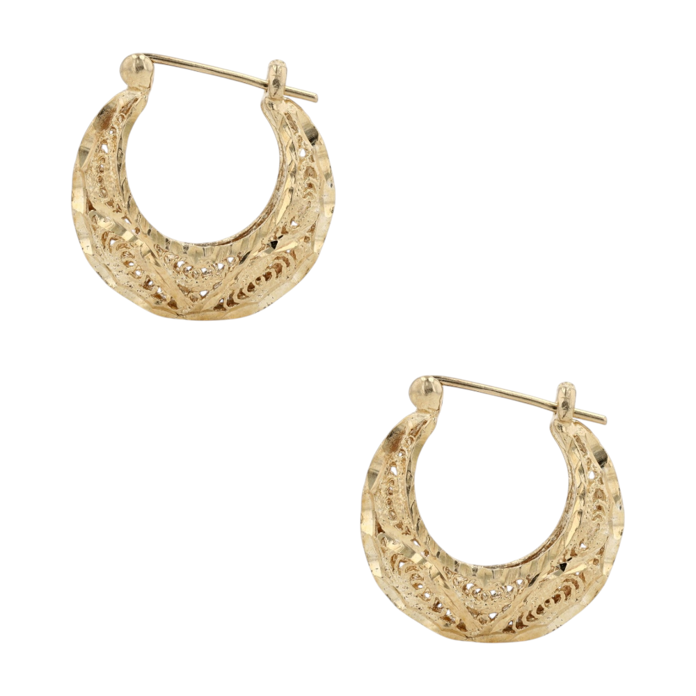 14K Yellow Gold Hoop Earrings – Image 2