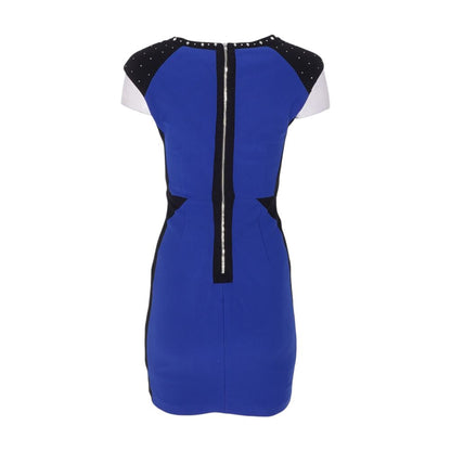 Blue Color Block Mini Dress