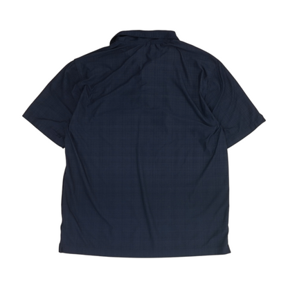 Navy Plaid Short Sleeve Polo