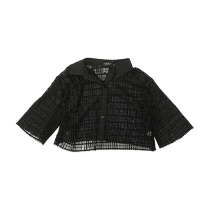Black Check Button Down
